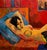 1960s Minas Avetisyan 1963 Mid-Century Armenian Modernist Reclining Nude -Oil Painting For Sale - Image 5 of 12