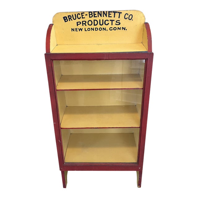 Early 20th‑Century Painted Display Cabinet — Bruce Bennett Co., New London, Ct For Sale