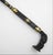 Alligator Carved Wood Gold Leaf Amber Inlaid Black Lacquer Walking Stick Cane For Sale - Image 4 of 18