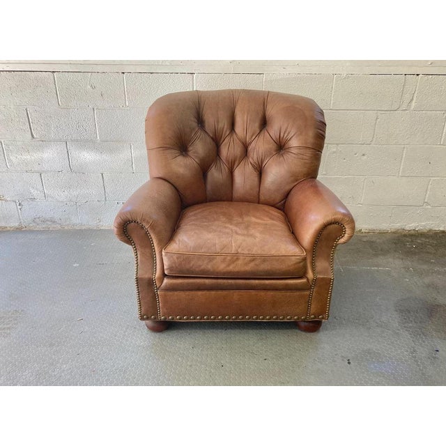 Mid-Century Modern Vintage Leather Lounge Chair by Hickory For Sale - Image 3 of 11