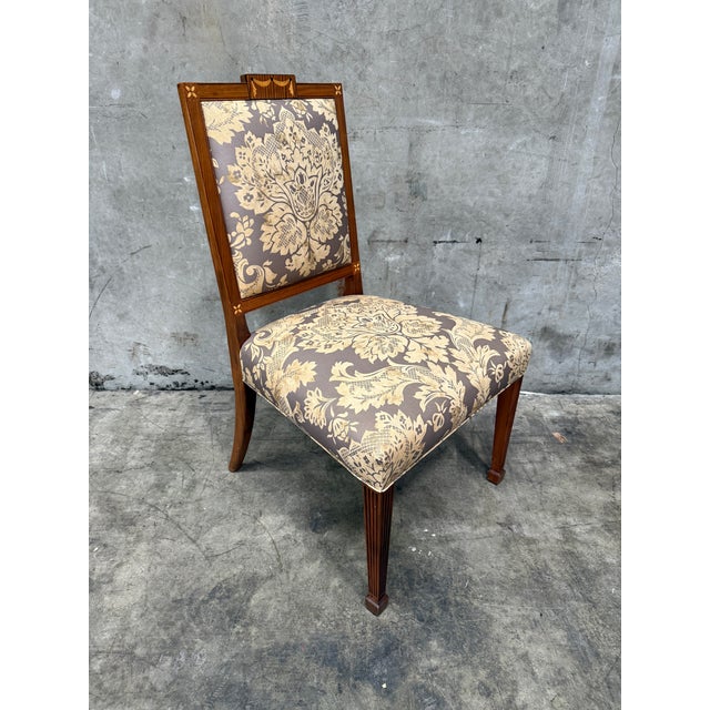 Set of 12 Custom Federal Style Mahogany Dining Chairs With Inlay by Johns Congdon (10 Side, 2 Arm) For Sale In San Francisco - Image 6 of 17