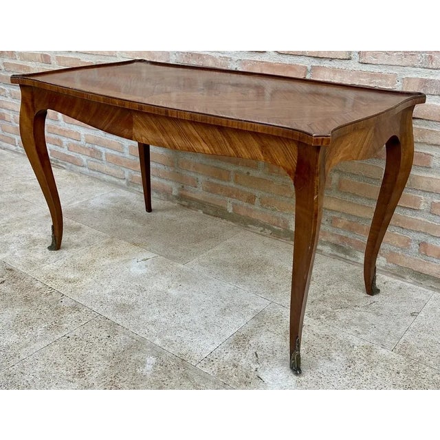 French Marquetry Bronze Ormolu Mounted Center or Coffee Table, 1920s For Sale - Image 12 of 12