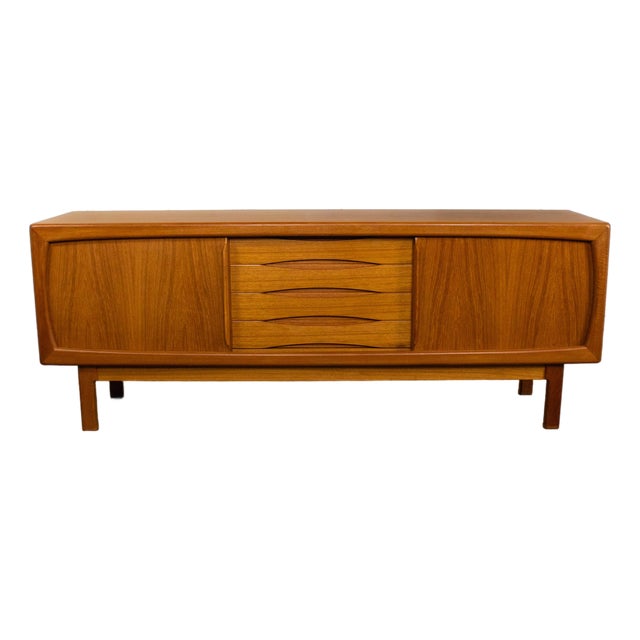 Late 20th Century Scandinavian Modern Teak Credenza Buffet or Sideboard by Skovby Furniture Denmark For Sale