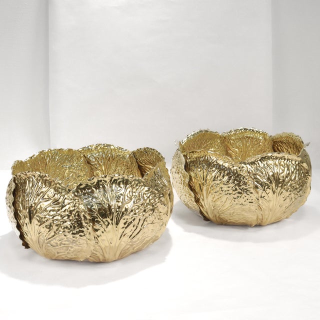 Modern Pair of Large Tiffany & Co Sterling Silver Cabbage Centerpiece Serving Bowls For Sale - Image 3 of 18