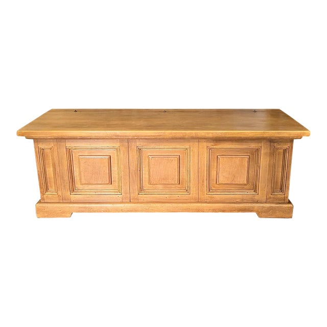 Contemporary Italian Reproduction Blonde Walnut Trunk For Sale