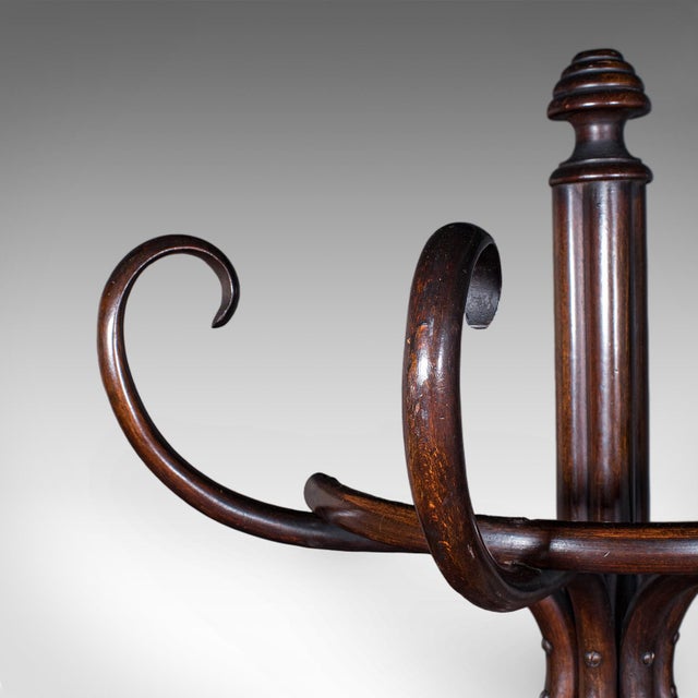 Wood Antique Half Hall Stand, Austrian, Bentwood, Coat Tree, Rack, Thonet, Victorian For Sale - Image 7 of 12