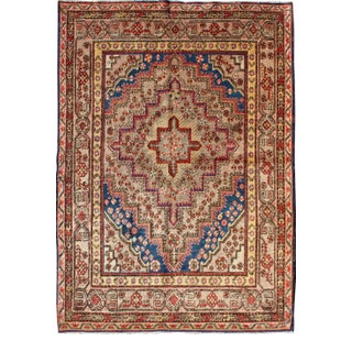 Colorful Antique Khotan Rug With Multi Layered Medallion 4'8 X 6'6 For Sale