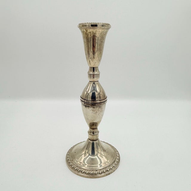 Silver Midcentury Duchin Creation Weighted Sterling Silver Three-Way Convertible Candelabra — A Pair For Sale - Image 8 of 10
