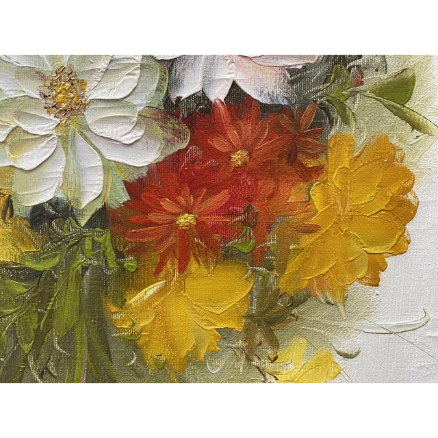 C. J. Basha, A Colourful Bouquet, Oil on Canvas, 1970s, Framed For Sale - Image 10 of 16