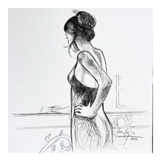 Missing Him ( the Girl ), Original Drawing by Shabs Beigh For Sale