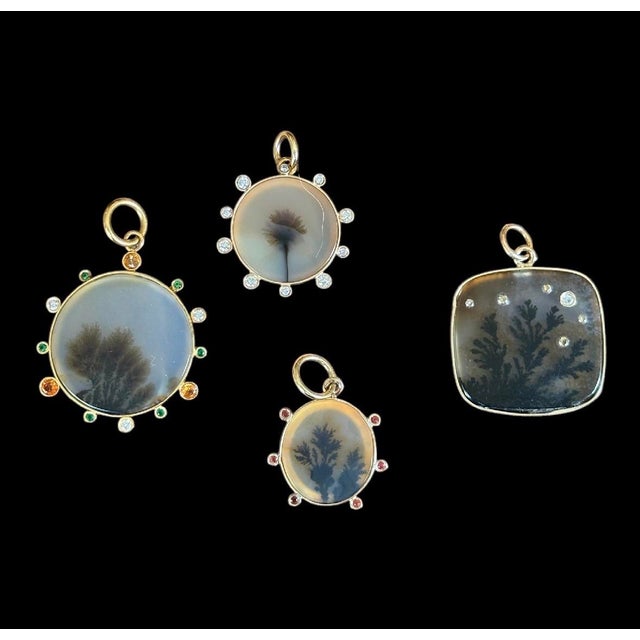 2020s Dendritic Pendant With Diamonds & 14k Gold For Sale - Image 5 of 12