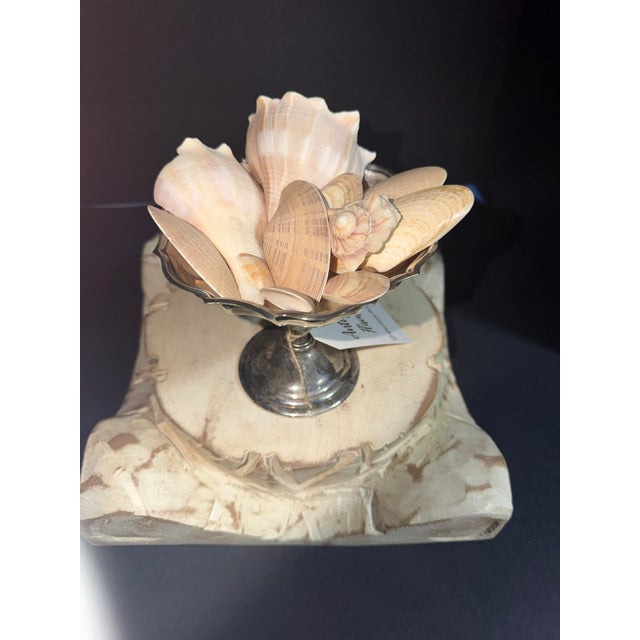 Celestial Meet the Sea Silverplate Pedestal-Coastal Art Sculpture For Sale - Image 4 of 5