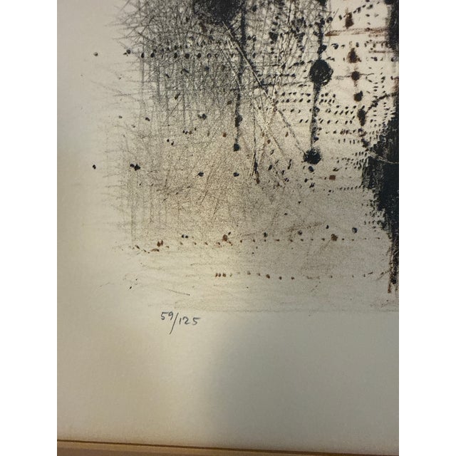 Signed and numbered limited-edition abstract print by Johnny Friedlaender, associated with the renowned French art...