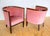 A rare and exceedingly charming pair of Edwardian Art Nouveau mahogany inlaid armchairs in lovely antique condition. Made...
