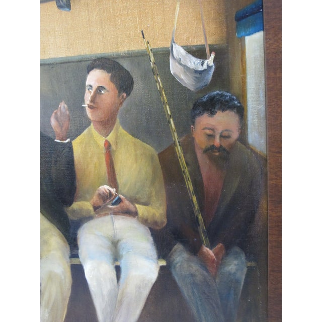 Brown A Robquin French 1920's Signed Framed Oil Painting Fishermen For Sale - Image 8 of 9