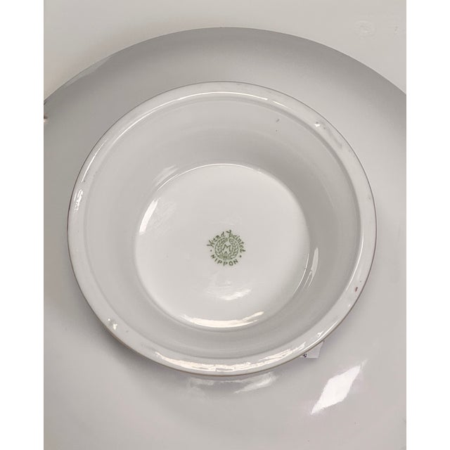 Late 19th Century Antique Hand-Painted Nippon Scenic Handled Bowl, Green Wreath Mark, 9.75″ For Sale - Image 5 of 11