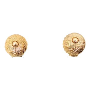 Vintage Signed Napier Goldtone Domed Clip Earrings - 2 Pieces