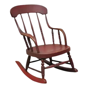 19th Century Antique American Primitive Spindle Back Small Child's Rocker Rocking Chair