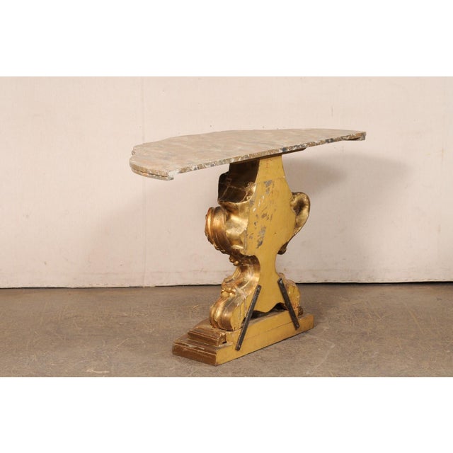 Italian Antique Urn-Carved Pedestal Console For Sale - Image 11 of 12