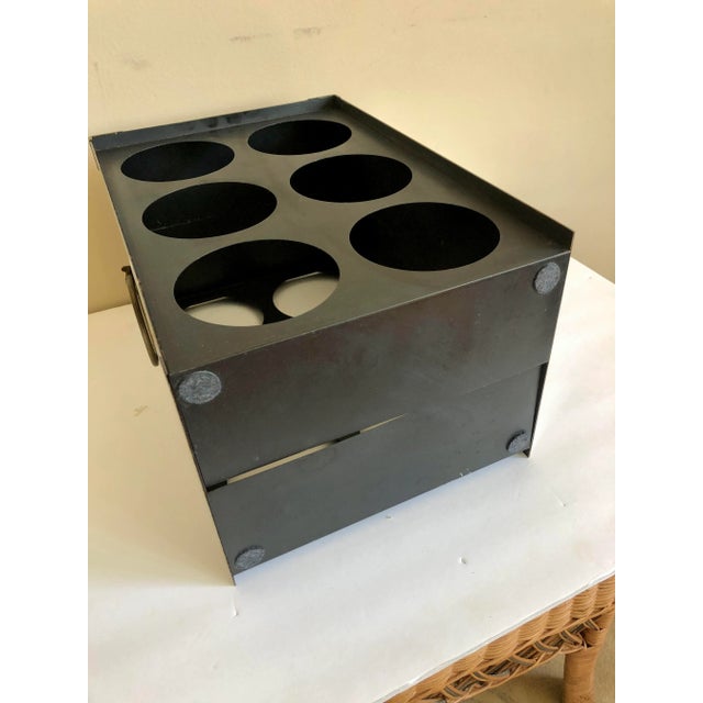 Mid 20th Century Vintage Chrome Brass Campaign Wine Rack For Sale - Image 5 of 6