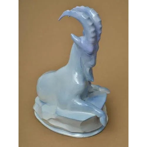 Ceramic Porcelain Figurine of Mountain Goat For Sale - Image 7 of 12