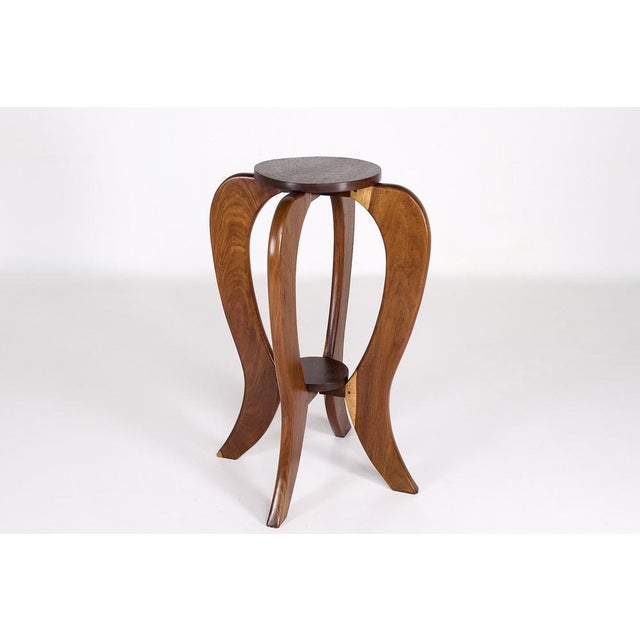 Wood Art Deco Acacia Wood Plant Stand or Side Table, 1930s For Sale - Image 7 of 7