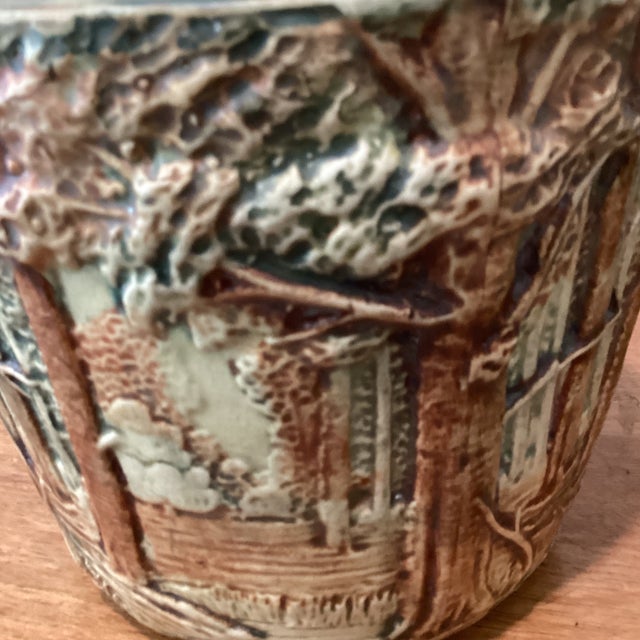 Antique Weller Art Pottery Ceramic Jardiniere "Forest" For Sale - Image 11 of 12