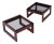 Pair of Percival Lafer Low Profile Rosewood and Smoked Glass Side Tables or Platform Bed Nightstands For Sale