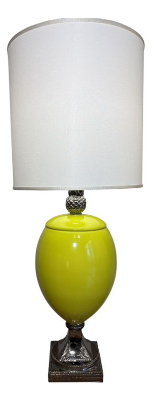 Ceramic Table Lamp with Platinum Decoration, 1980s