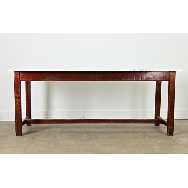 French 19th Century Marble Top Farm Table For Sale In Baton Rouge - Image 6 of 11