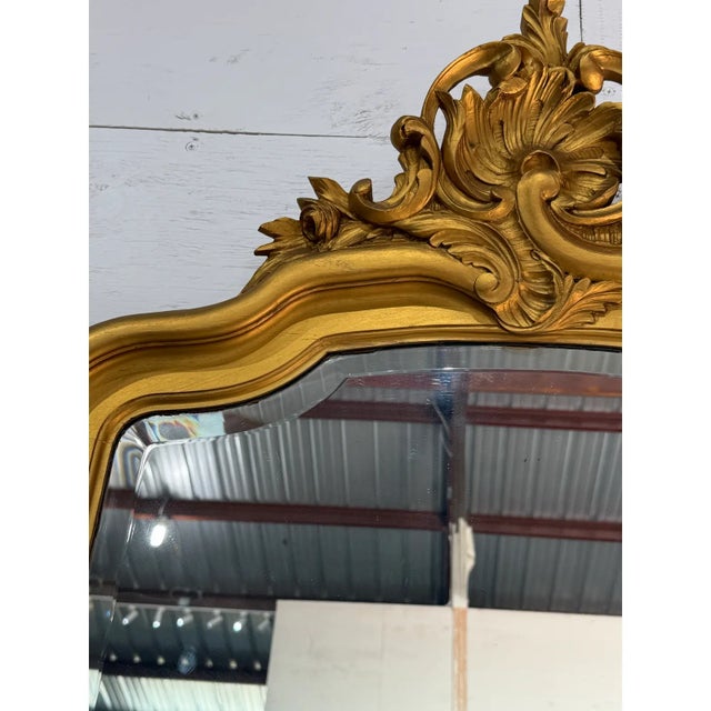 19th Century Large French Louis Phillipe Carved and Giltwood Mirror For Sale - Image 6 of 13