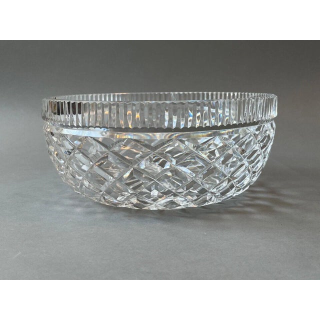 Waterford Crystal Vintage Waterford Crystal Diamond Faceted Glass Bowl For Sale - Image 4 of 12