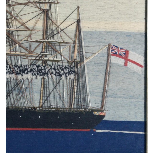 British Sailor’s Woolwork of a Royal Navy Five-Masted Ironclad HMS Minotaur in Her Trials Rig, Minotaur Class Circa...