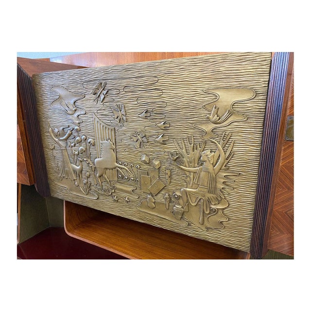 Rare Wall Cabinet Bar in Rosewood by La Permanente Mobili Cantu For Sale - Image 4 of 5