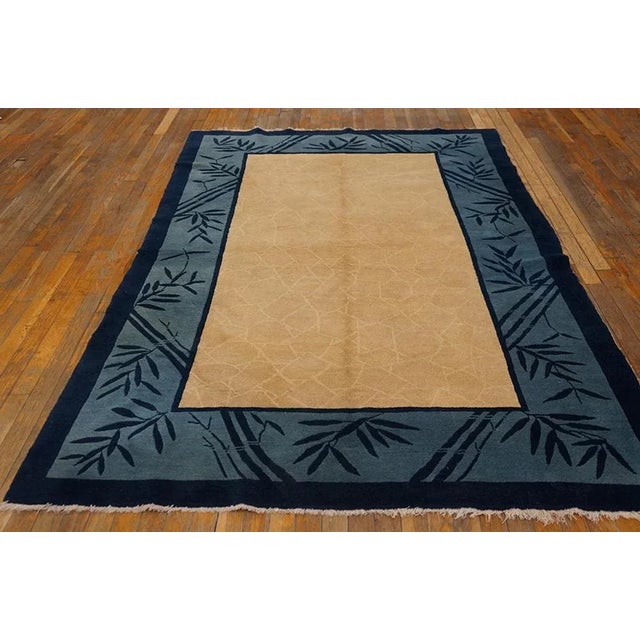 Early 20th Century Chinese Peking Carpet ( 5' x 7'10" - 153 x 234 ) Wool 1920s Hand Knotted Pile Ivory Beige Cream White...