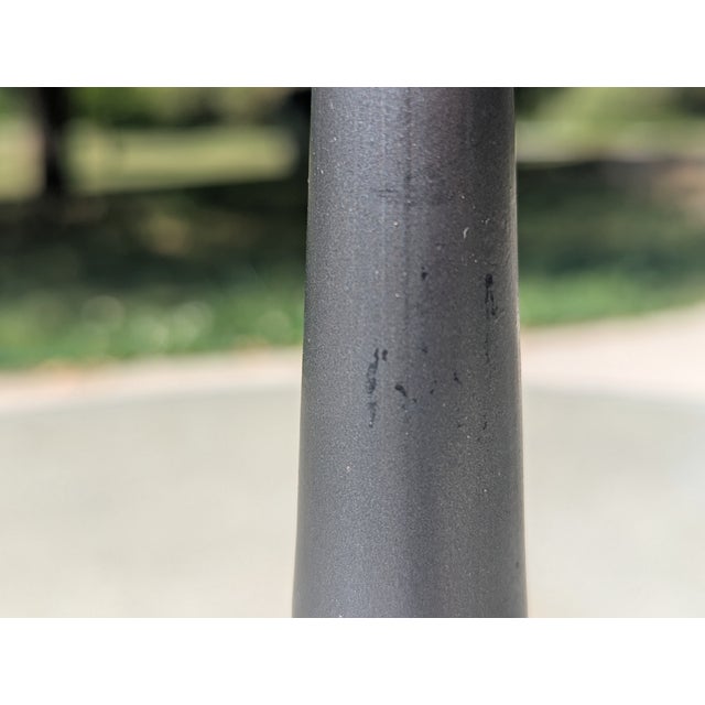 Metal Vintage Italian Enameled Metal and Glass Tripod Side Table For Sale - Image 7 of 7