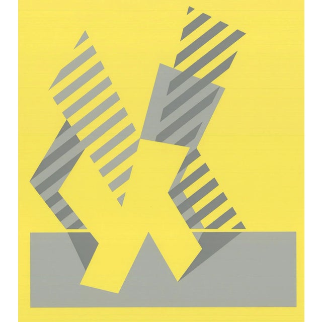 Abstract 1972 Josef Albers 'Formulation: Articulation III' Abstract Gray,Yellow,White Serigraph For Sale - Image 3 of 5
