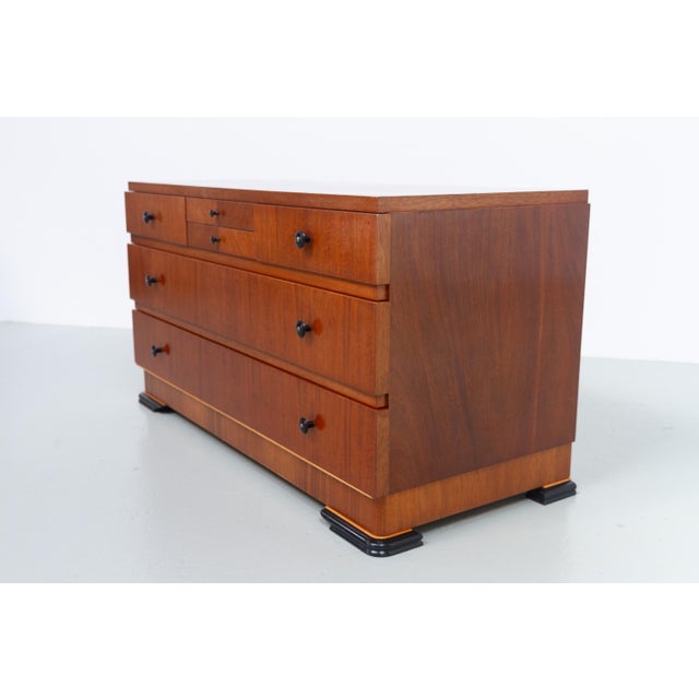 Art Deco Danish Low Mahogany Dresser, 1930s For Sale - Image 4 of 18