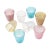 Modern Celerie Kemble Glassware for Chairish Twisty Cups in Olive with Opal Blue Rim, Set of 6 For Sale - Image 3 of 5