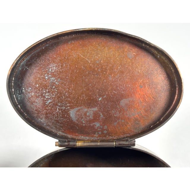 Arts & Crafts Heintz Silver Overlay Bronze Stamp Box For Sale - Image 10 of 14