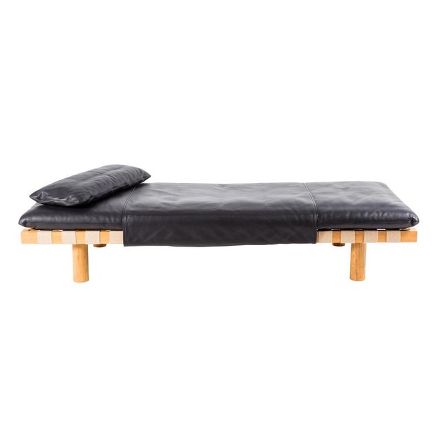 Pallet Daybed 4400LB-ON in Black Leather and Natural Wood Frame by Sebastian Herkner for Pulpo For Sale - Image 10 of 10