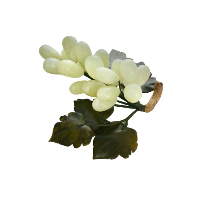 Contemporary Pale Green 8" Carved Stone Grape Cluster For Sale - Image 3 of 5