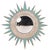 A beautiful one of a kind mirror! The textured turquoise resin “sunrays” are inset into a silver frame arranged in a...