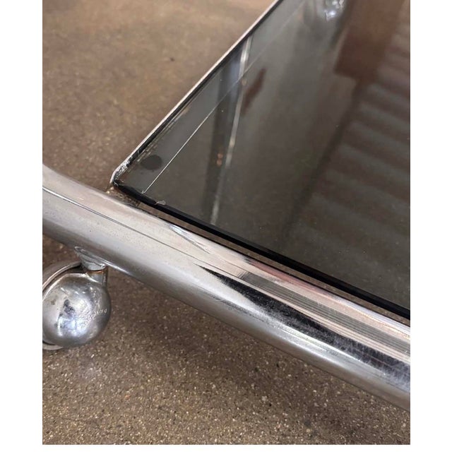 Vintage Italian Chrome Bar Cart For Sale In Los Angeles - Image 6 of 10