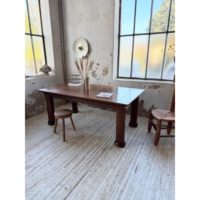 1940s Oak Dining Table by Charles Dudouyt, 1940s For Sale - Image 5 of 18