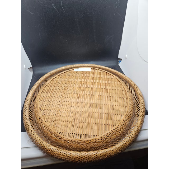 Vintage 1970s Wicker Peacock Wall Hanging Boho Rattan Woven Art (Lg) For Sale In Washington DC - Image 6 of 6