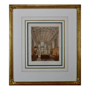 The German Chapel in St. James Palace, a 19th Century Hand Colored Engraving, 1819
