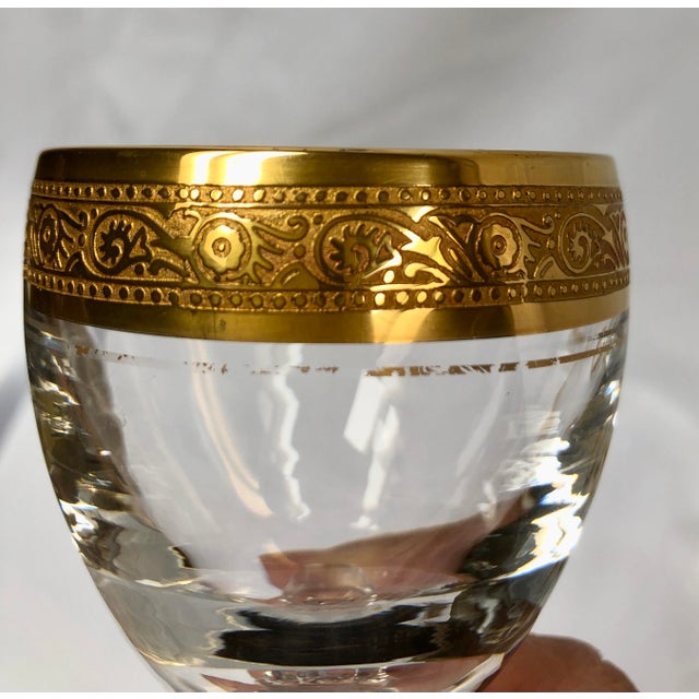 MidCentury Tiffin Franciscan Westchester Gold Rimmed Wine Glasses