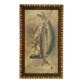 Early 1900s Catch of the Day Oil Painting For Sale