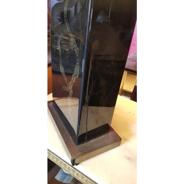 Rare unique model bespoke lacquer and brass table lamp by Maison Charles in Paris. France circa 2010